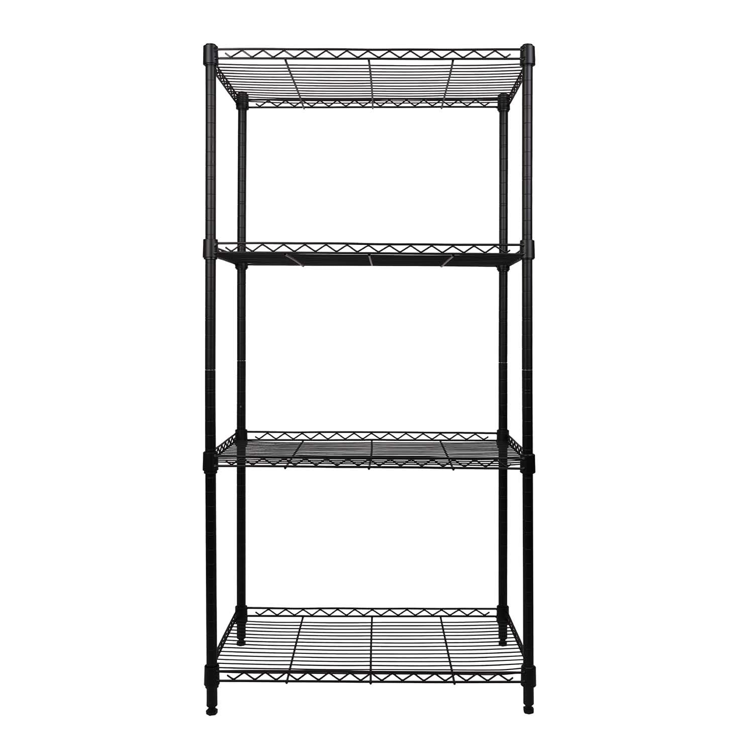 Amazon｜4段 スチールラック ブラック 全体耐荷重200kg 幅60×奥行35×高
